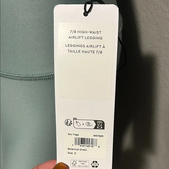 ALO Yoga Sage Green Leggings and Top Set - Picture 5 of 5